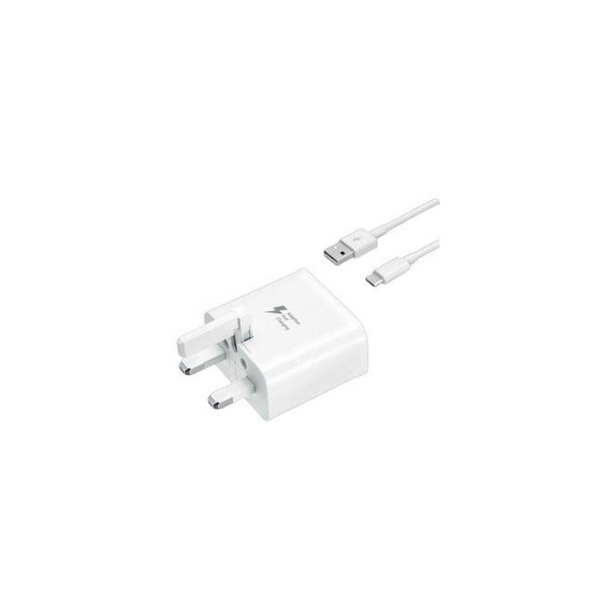 White Type C Fast Charger for Android Devices (3 Pins) – 100-240V