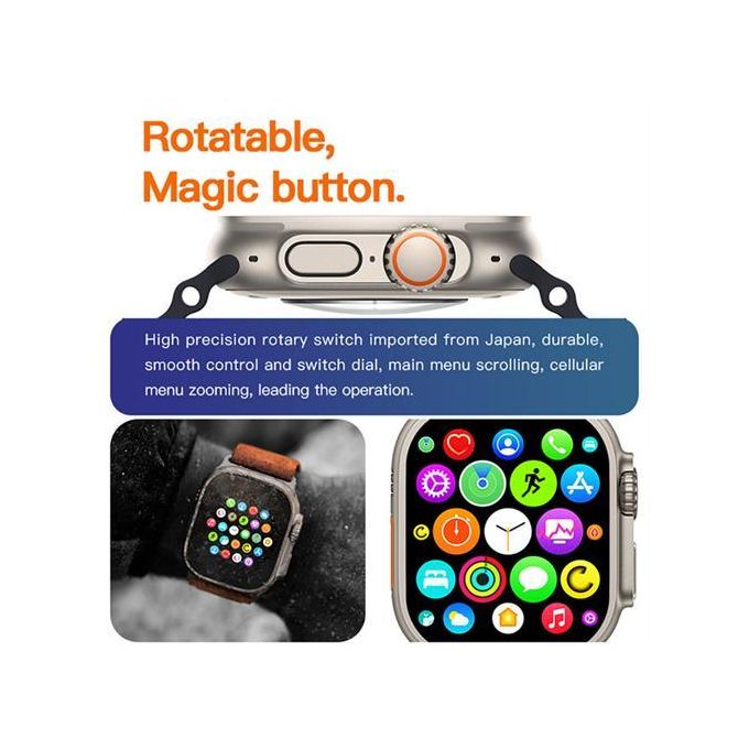 Smartwatch with 2.2″ IPS HD Full Touch Screen, S9 Ultra2 MAX, Bluetooth Call Functionality