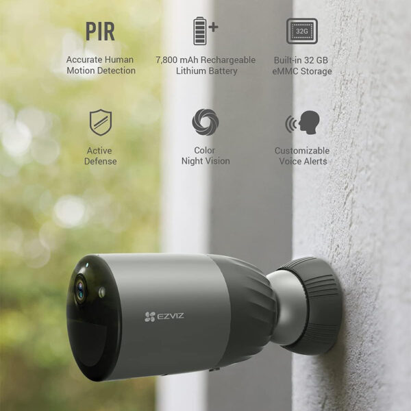 EZVIZ 4K WiFi Smart Bullet Camera with Battery