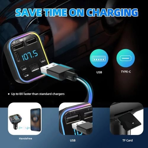 Buy Dual USB PD Type-C Charger Bluetooth 5.0 Car Wireless FM Transmitter Adapter in Kumasi
