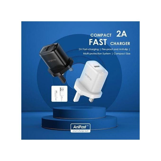 Oraimo Firefly 3 Quick Charge Charger Set with Rapid Micro USB – Black in kumasi — product view 2
