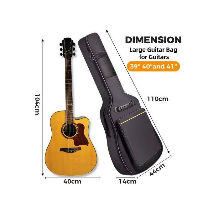 41-Inch Acoustic Guitar Case with Padded Protection and Dual Adjustable Shoulder Straps — product view 2