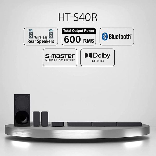 Sony HT-S40R 5.1 Channel Home Cinema Sound Bar with Wireless Rear Speakers — product view 4