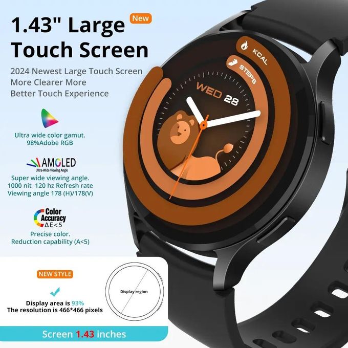 Colmi i28 Ultra Smartwatch – 1.43 Inch Display – Black