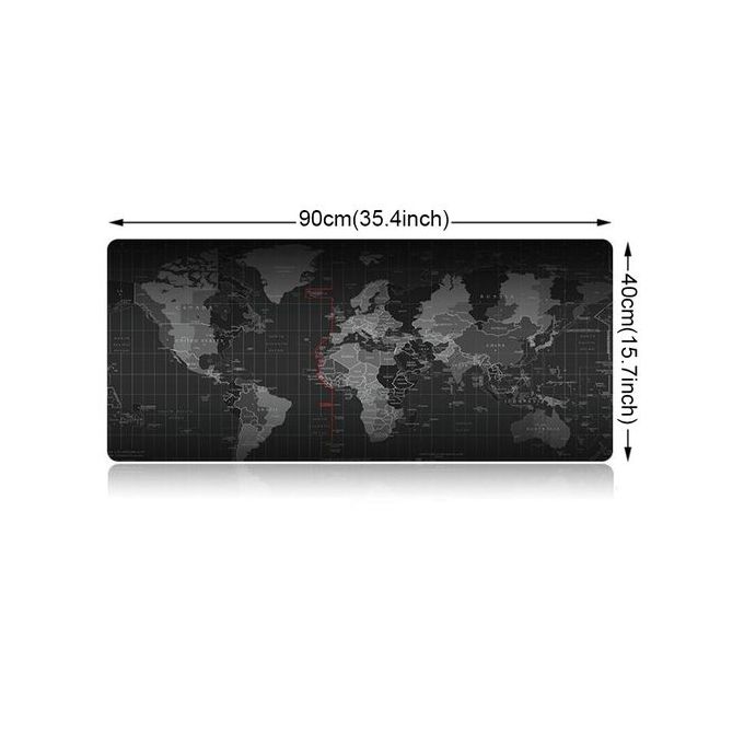 Non-Slip World Map Design Gaming Mouse Pad and Keyboard Mat, Dimensions: 90 x 40 cm