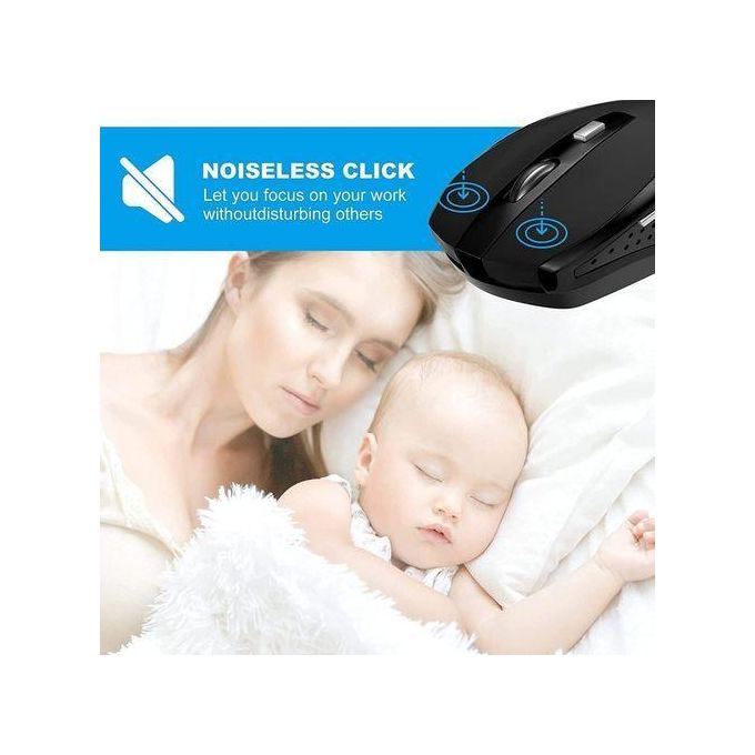 Black 2.4G Wireless Mouse for Laptops