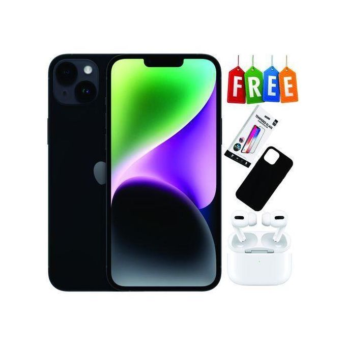 Apple iPhone 14 Plus – 6.1" Super Retina XDR Display – 128GB Storage – 6GB RAM – Midnight Color – Dual 12MP Cameras – 5G Connectivity – Includes FREE Accessories