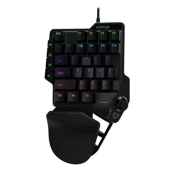 Vertux One-Handed Gaming Keypad Featuring Joystick