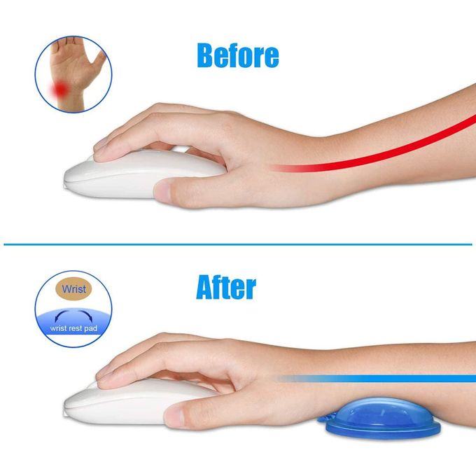 Blue Heart-Shaped Translucent Mouse Wrist Rest