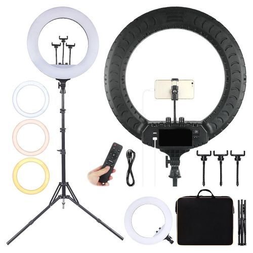 18 inches Portable Photography Ring Light LED with Tripod Stand 80W – Black