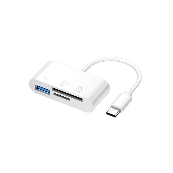 3-in-1 USB 3.0 Type-C OTG Card Reader for Phones and Computers