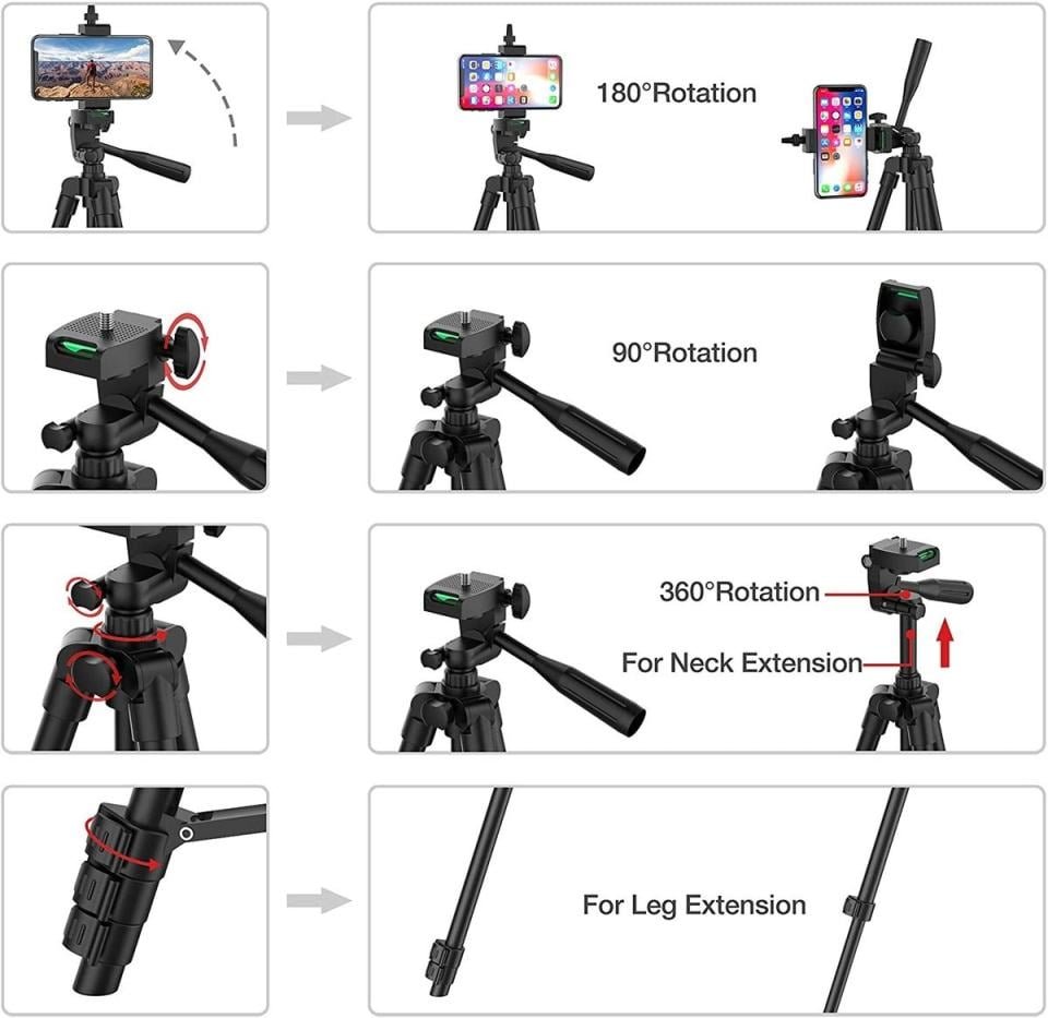 Buy DSLR Flexible Tripod Extendable Travel Lightweight Stand Remote Control For Mobile Cell Phone Mount Camera Gopro Live Youtube in Kumasi — product view 2