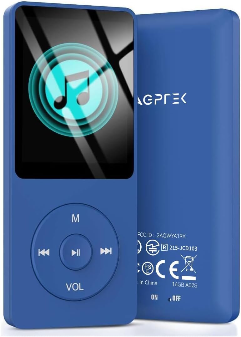 Buy AGPTEK A02 8GB MP3 Player, 70 Hours Playback, Lossless Sound, Supports 128GB, Dark Blue in kumasi