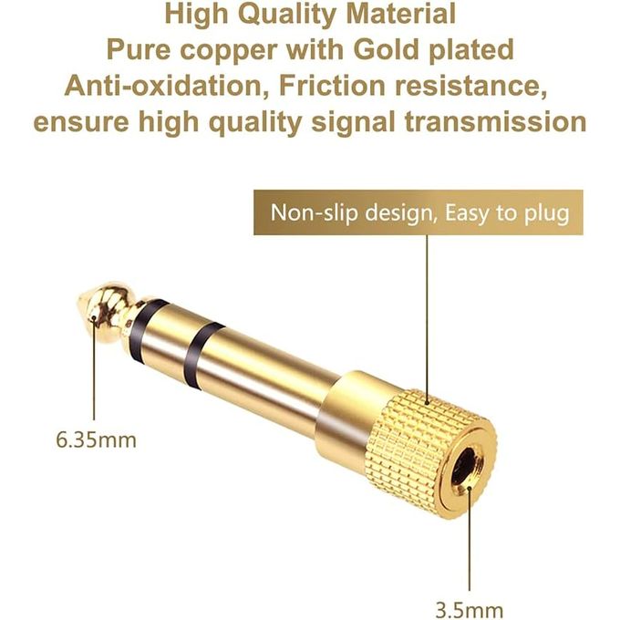 2-Pack Premium 6.35mm Male to 3.5mm Female Audio Adapter – Gold Plated — product view 3