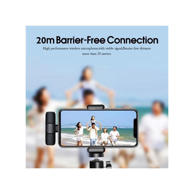 Compact Wireless Lavalier Microphone for iPhone and Android Smartphones