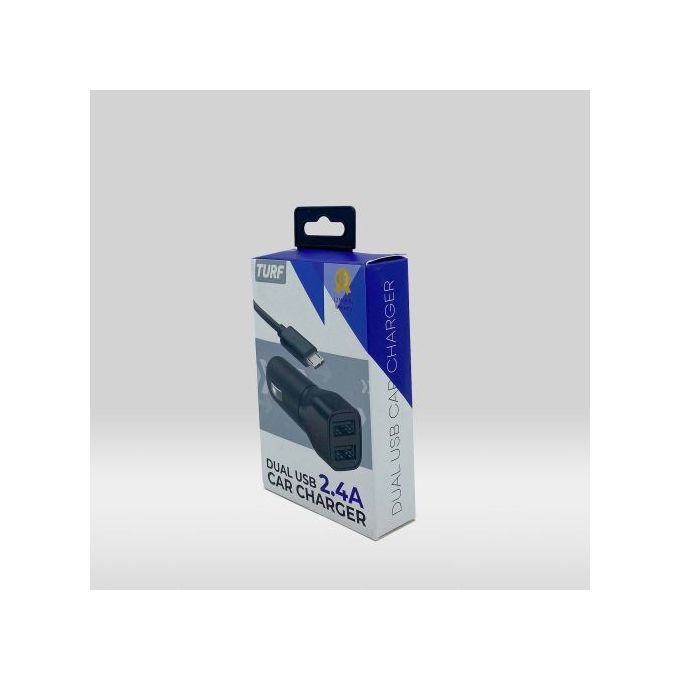 Turf Dual USB Car Charger – 2.4A in Black in kumasi