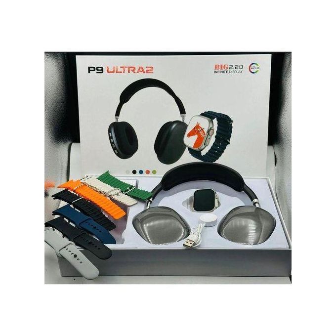 P9 Ultra 2 Newest Model Smart Watch Bundle with P9 Headphones