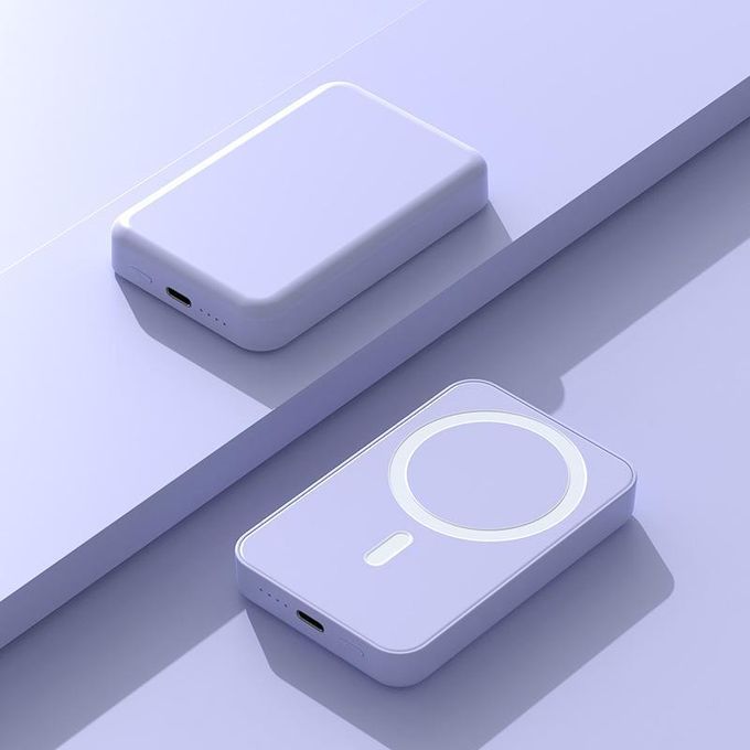 White Magnetic Wireless Power Bank Charger — product view 3
