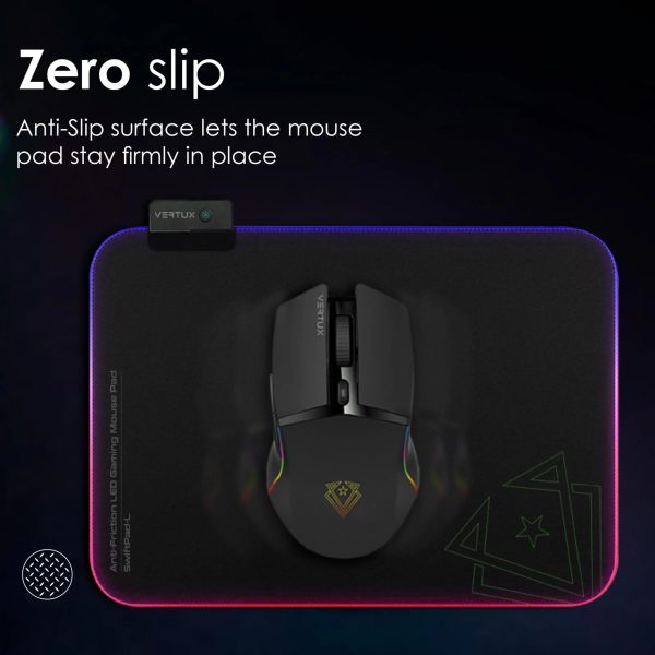 Vertux RGB LED Gaming Mouse Pad for Enhanced Game Immersion with Smooth Scrolling