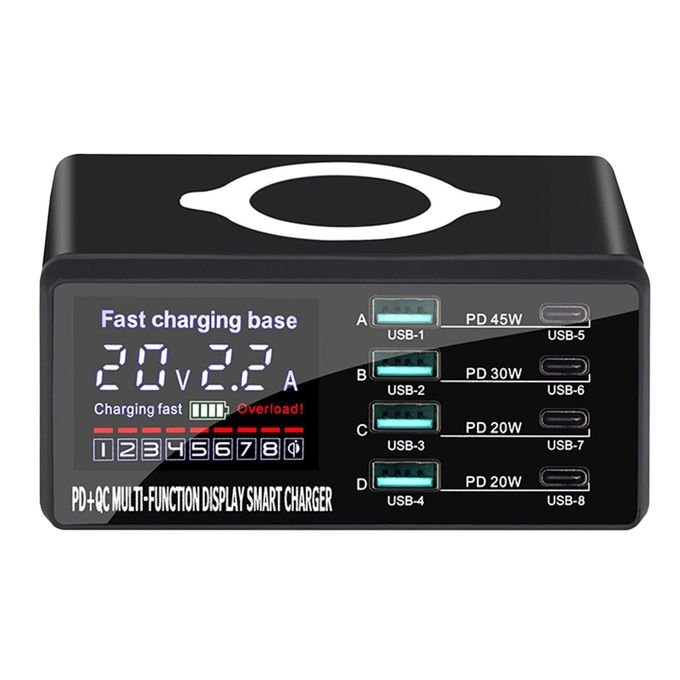 110W 9-in-1 Multiport USB Charger Hub with 8 Ports - EU Version for Fast Charging