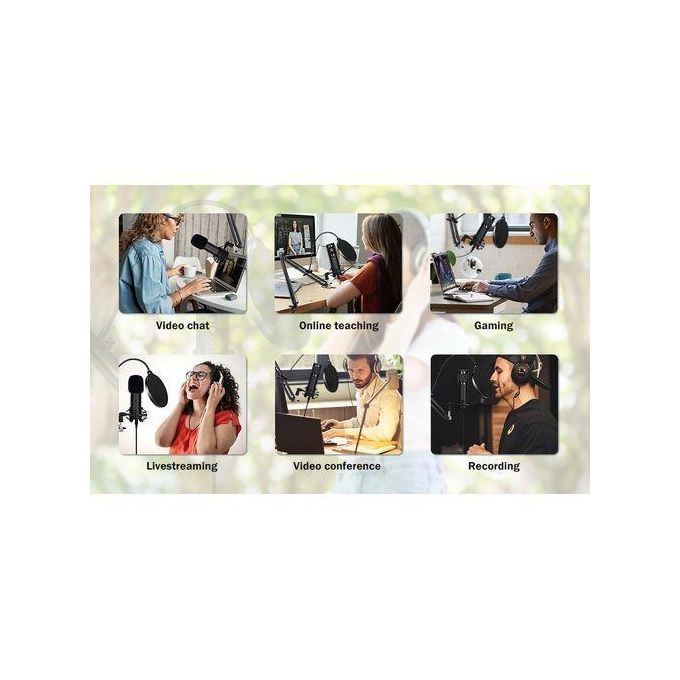 BM-868 Professional USB Studio Condenser Microphone Kit for Computers