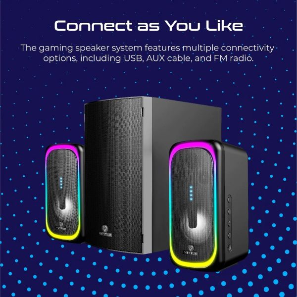 Vertux 50W Gaming Speaker with Surround Sound