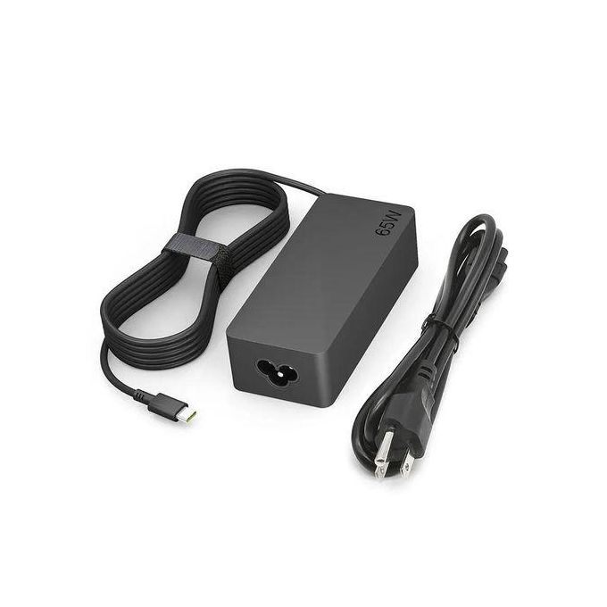 Lenovo 65W USB Type C Fast Charger with Complimentary AC Power Cord - Black
