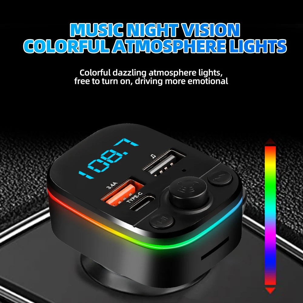 Buy Fm Bluetooth 5.0 Car Charge Dual Usb Porttype-C Charge Handsfree Call Wireless Aux Audio Modulator Mp3 Player in Kumasi aa