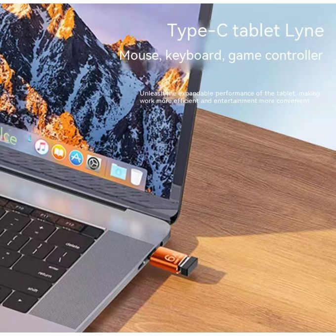 2-Pack USB 3.1 to 6A Type-C OTG Adapter in Orange and Black