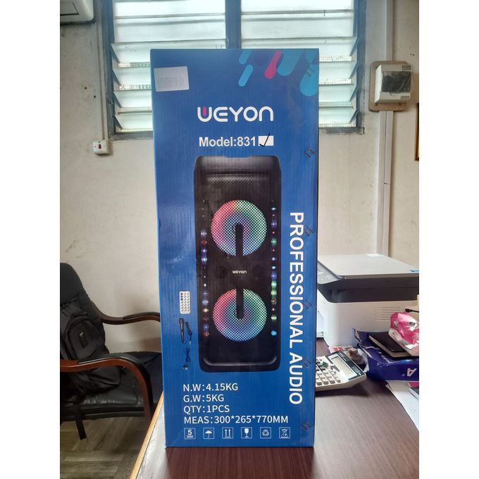 WEYON Wireless Portable Speaker with Remote Control – Black – Subwoofer Model 831 — product view 2