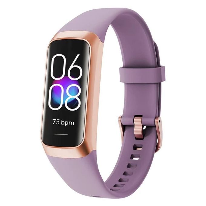 Deep Purple Smart Fitness Watch Band with Blood Pressure Monitoring and Notifications