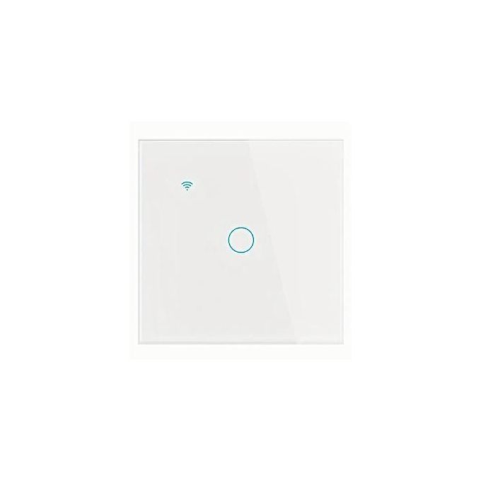 Smart WiFi + RF Touch Wall Switch/Light Control – 1 Gang Luxury Tempered Glass – Compatible with Tuya, Alexa, Google Home, and Voice Control for Smart Home Integration