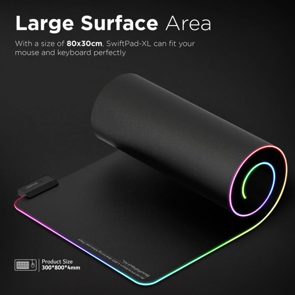 Vertux RGB LED Gaming Mouse Pad for Enhanced Game Immersion with Smooth Scrolling — product view 5