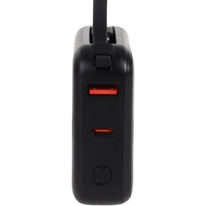 VIPLATINA VP16 10,000 mAh 22.5W Fast Charge Mini Power Bank (PD & QC 3.0) with Dual Charging Cables – Black