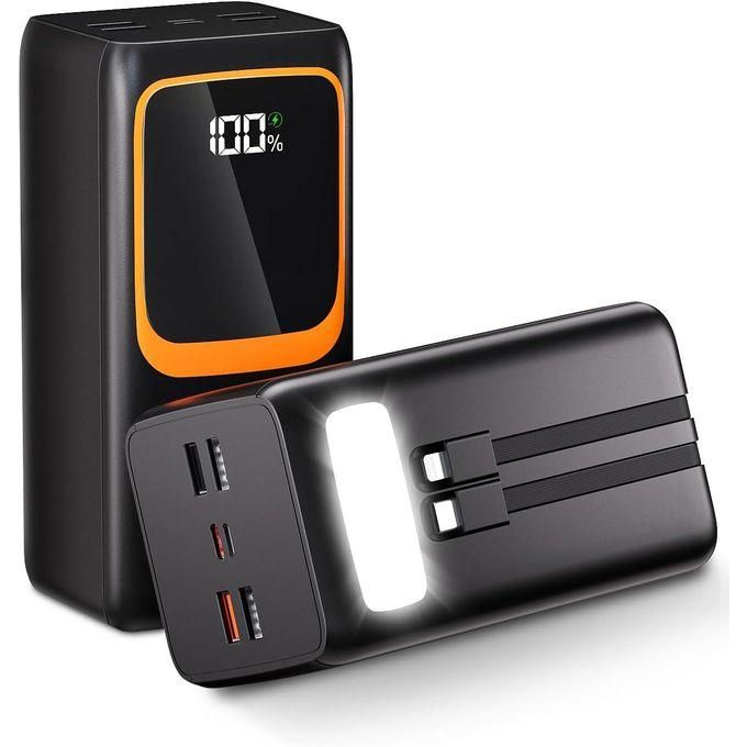 60000mAh Portable Power Bank for Apple, Android, and Type-C Devices – Black