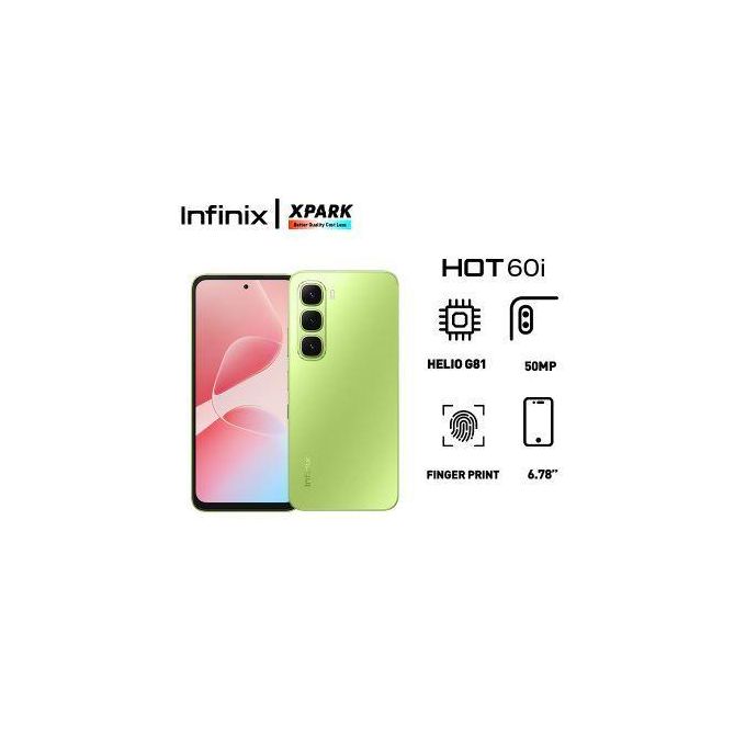 Infinix Hot 60i 40 – 128GB Storage + 8GB RAM – 64MP Rear Camera / 16MP Front Camera – 5200mAh Battery