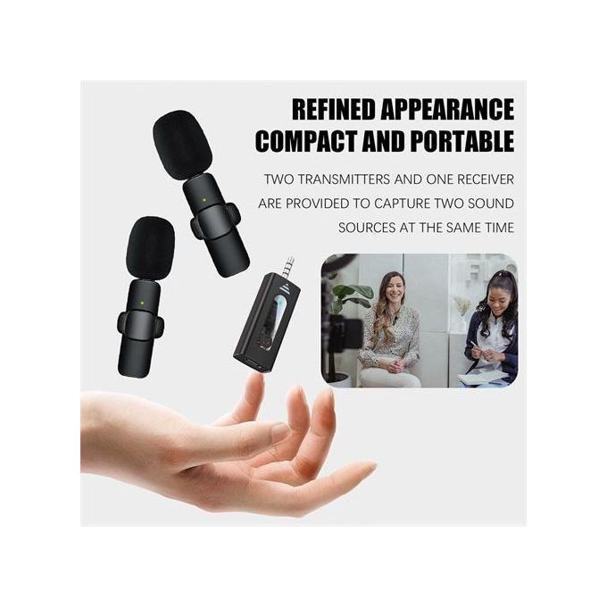 K35 Dual Wireless Microphone with 3.5mm Connection