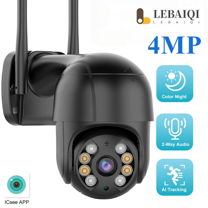 Black 4K PTZ Outdoor IP Wi-Fi Security Camera