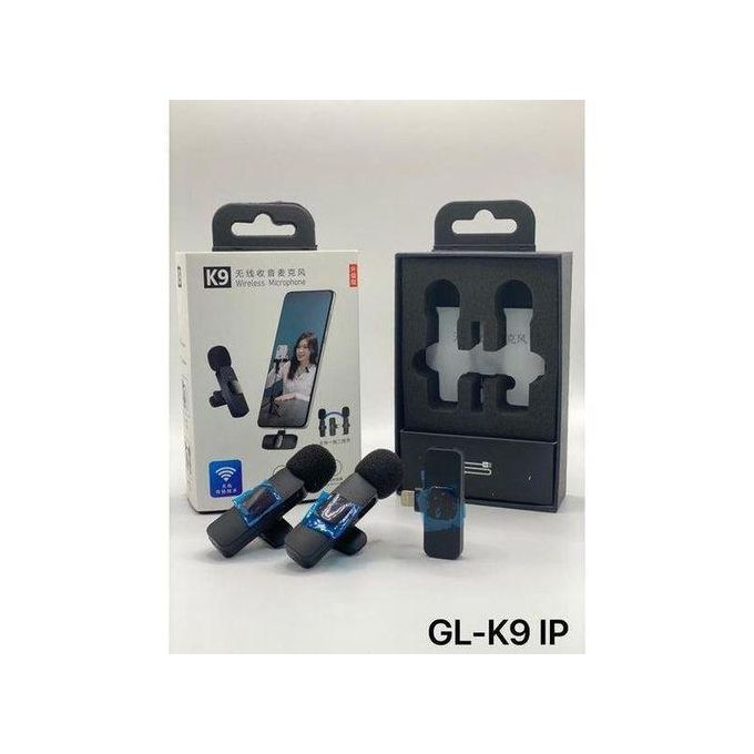 K9 Dual Wireless Lapel Microphone Set – Black