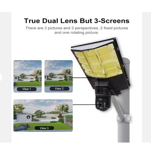 Buy 4G Sim Solar Outdoor Dual Lens 8MP IP Camara Solar Panel CCTV Security Built in Battery PIR Cam V380 with led Lightening in Kumasi 1 — product view 3