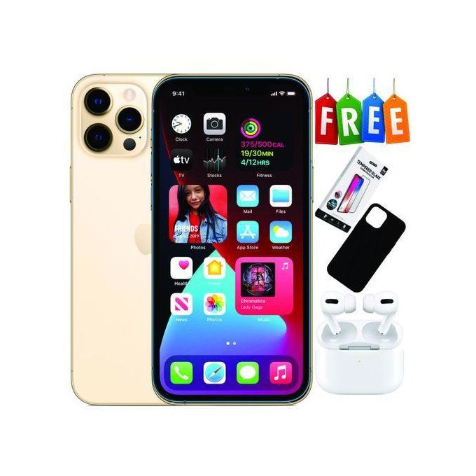 Apple iPhone 12 Pro Max – 6.7" Super Retina XDR OLED Display – 128GB Storage – 6GB RAM – Triple 12MP Camera – Gold with Complimentary Accessories