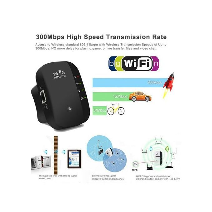 300Mbps 2.4G WiFi Range Extender and Amplifier — product view 2