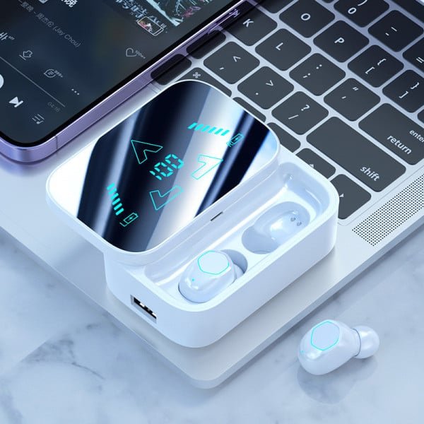 Buy Wireless Bluetooth Earphones Transparent Touch Intelligent Digital Display Headset HiFi Headphone Noise Reduction Gaming Earbuds In Kumasi B