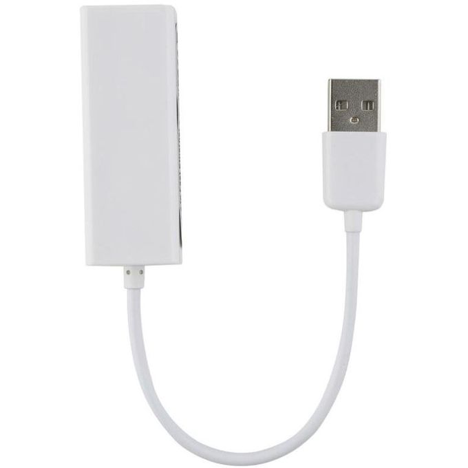 White USB to Ethernet LAN Adapter — product view 2