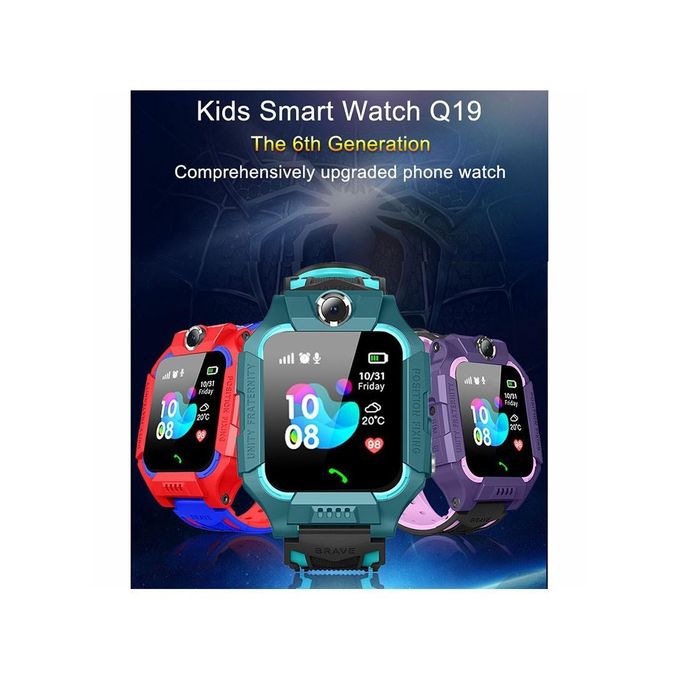 Q19 Kids Smart Watch with LBS Positioning, SOS Feature, Camera, Phone, and Voice Chat – Green (Dimensions: L9.4 x W1.7 x H0.6 inches)