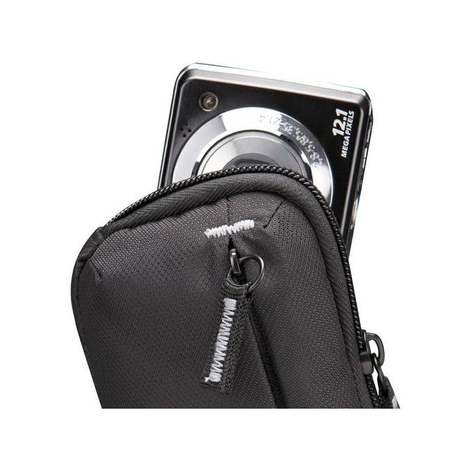 Case Logic TBC402 Compact Nylon Camera Bag with Front Pocket and Carabiner – Black — product view 5