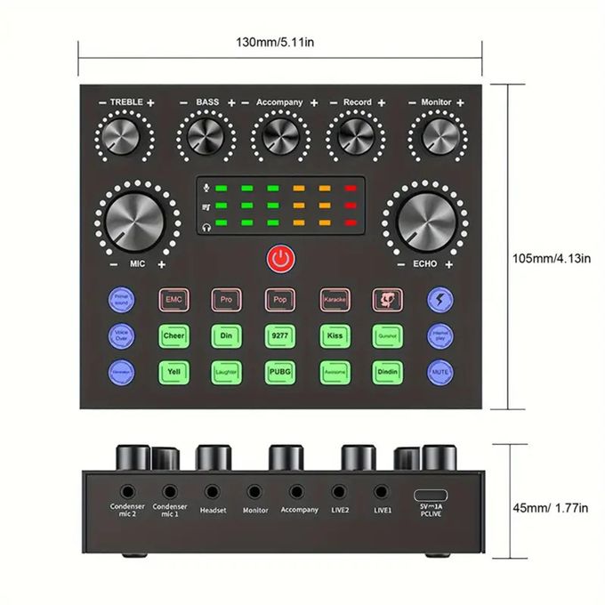 BM800 Studio Microphone and V8S Audio Interface Bundle – Live Sound Kit for Podcasting, Karaoke, Mobile, and PC — product view 2