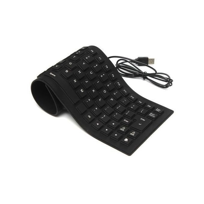 Black Flexible Keyboard with Complimentary Mouse Pad in kumasi