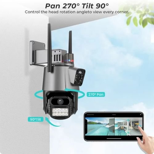 Buy Ptz 8MP 4K Wifi Dual Lens CCTV Security Camera HD IP Auto Tracking Camera Video Surveillance Camera in Kumasi