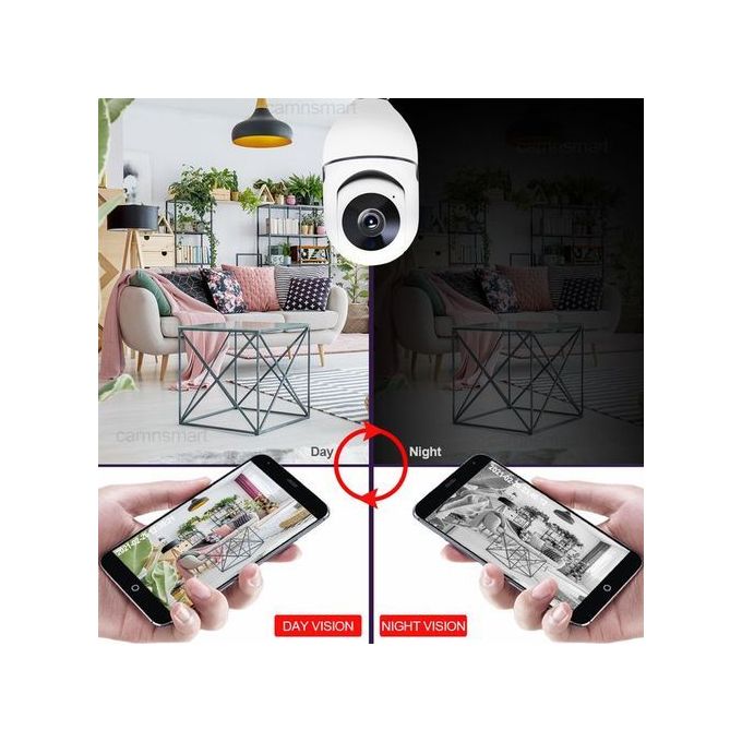 White 1080P E27 WiFi IP PTZ Security Camera — product view 5